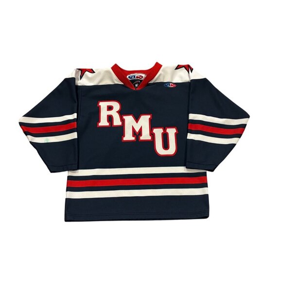 Robert Morris Colonials AK AthleticKnit NCAA Hockey Jersey Blue Youth Small - Picture 1 of 8